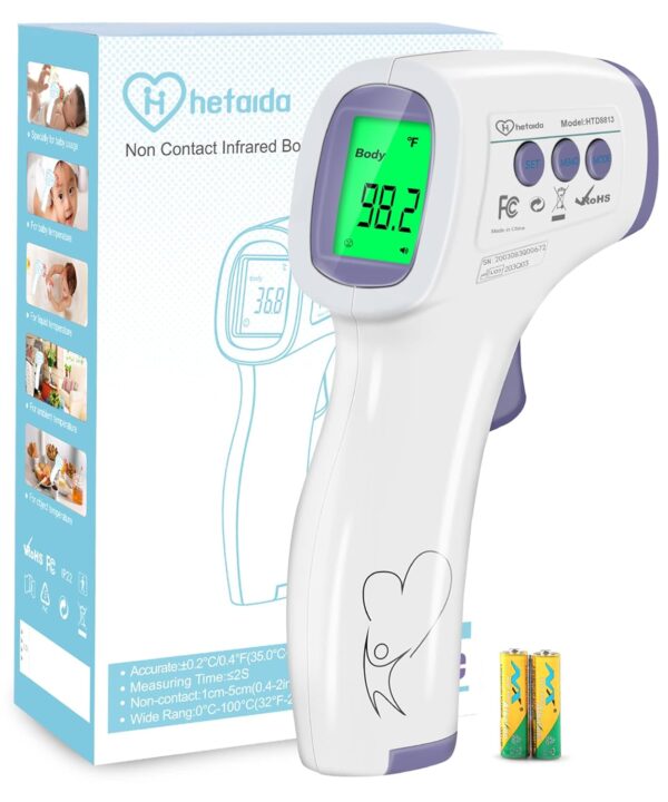 Digital Thermometer for Adults and Kids, No Touch Forehead Thermometer for Baby, 2 in 1 Body Surface Mode Infrared Thermometer with Fever Alarm and Instant Accuracy Readings - Image 2