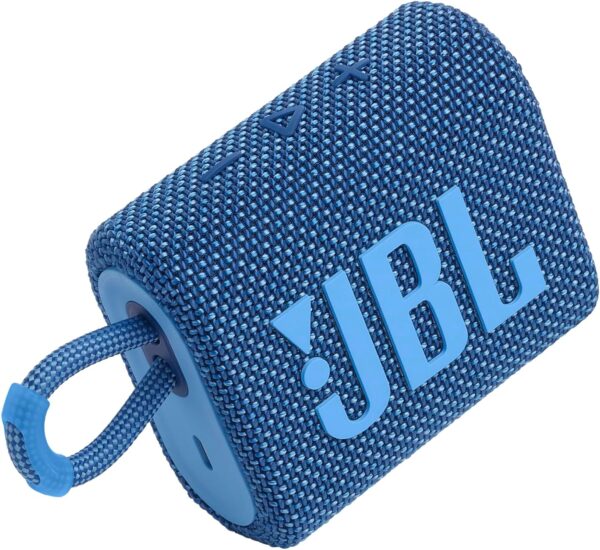 JBL Go 3 Eco: Portable Speaker with Bluetooth, Built-in Battery, Waterproof and Dustproof Feature - Blue - Image 2