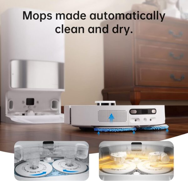 dreame L10s Ultra Robot Vacuum and Mop Combo, Auto Mop Cleaning and Drying, Self-Refilling and Self-Emptying Base for 60 Days of Cleaning, 5300Pa Suction and AI Navigation, Compatible with Alexa - Image 6