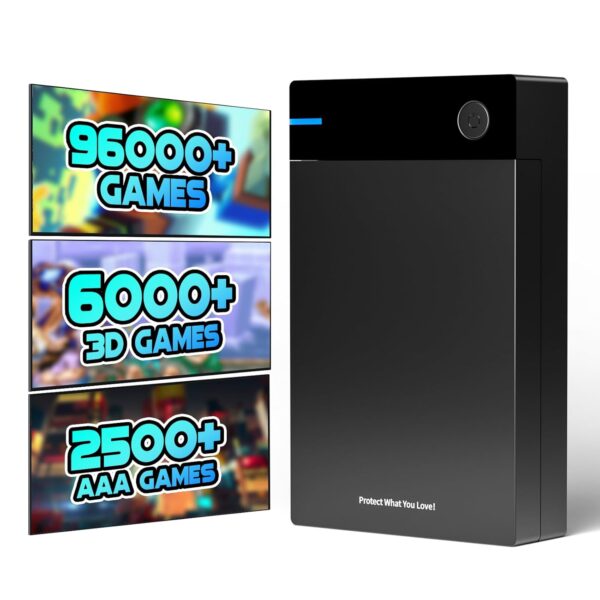 Kinhank 12TB Retro Gaming Hard Drive, Retro Game Hard Drive with 96000+ Classic Games,Retro Game Consoles Portable Game Hard Drive Disk Compatible with Win-7/8/10/11 - Image 2