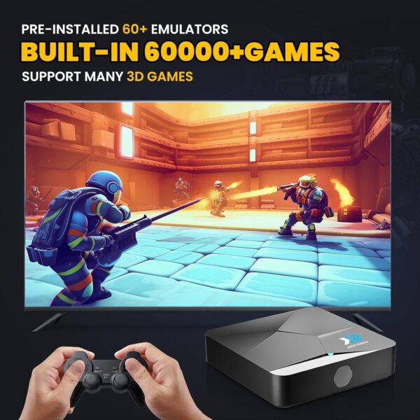 Bearway Super Console x2 Retro Game Console with 60,000+Classic Games for TV, Video Game Console with 60+Emulators,Plug& Play Gaming System EmuELEC4.6&Android TV 9.0, 2 Wireless Controllers(256G) - Image 3