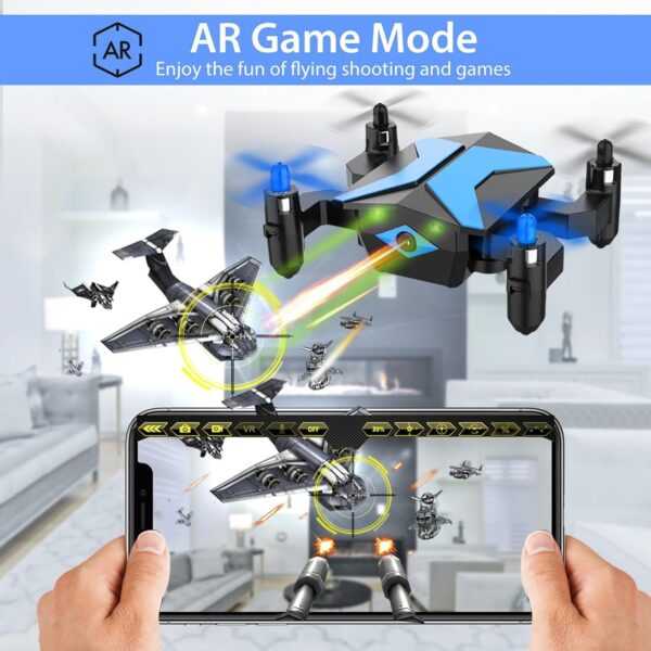 ATTOP Mini Drone for Kids with FPV Camera, Toys Gifts for Boys Girls with Voice Control, 3D Flips, Altitude Hold, Headless Mode, One Key Start, Trajectory Flight, RC Quadcopter Foldable Kids Drone - Image 8