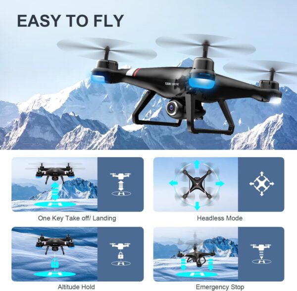 TENSSENX GPS Drone with 1080P HD Camera for Adults and Kids, 5G Transmission FPV Drone, TSRC X7 RC Quadcopter with 2 Batteries, Auto Return, Follow Me, Altitude Hold, Easy for Beginners - Image 8