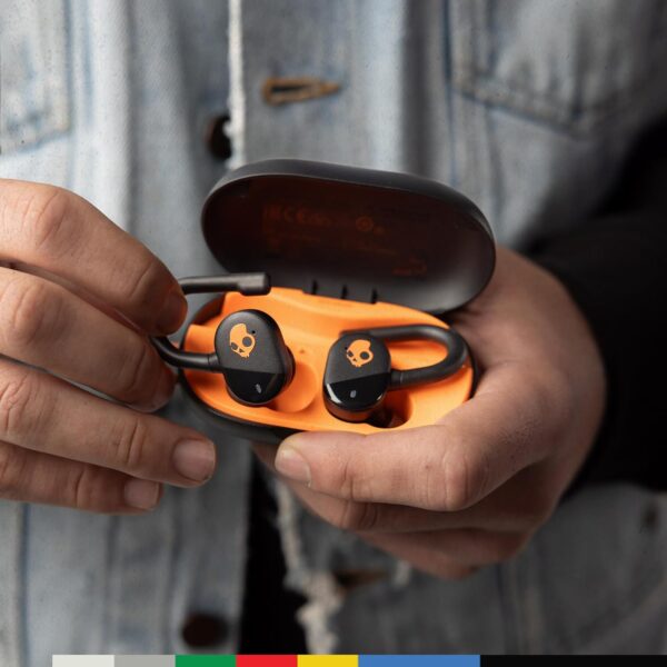 Skullcandy Push Play Active in-Ear Wireless Earbuds, 34 Hr Battery, Stay-Aware Mode, Microphone, Works with iPhone Android and Bluetooth Devices - True Black/Orange - Image 6