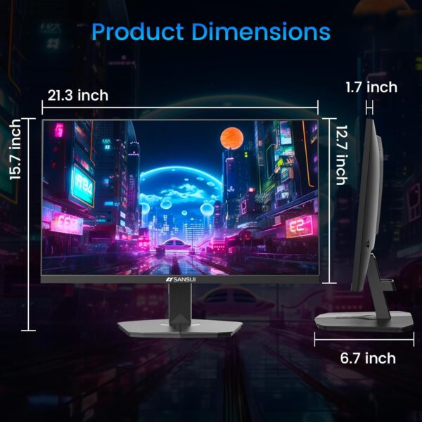 SANSUI 24 Inch Gaming Monitor 180Hz, DP 1.4 x1 HDMI 2.0 x2 Ports IPS Panel High Refresh Rate Computer Monitor, Racing FPS RTS Modes, 1ms Response Time 110% sRGB (ES-G24F4, HDMI Cable Included) - Image 9