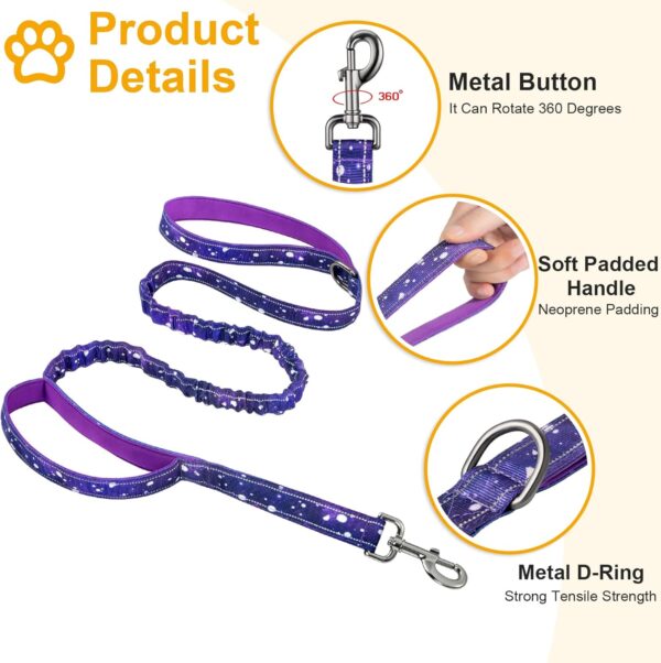 DAGANXI Dog Collar Adjustable Soft Neoprene Padded Breathable Reflective Strip Nylon Collar for Small Medium Large Dogs, with Airtags Case and Dog Poop Bags Dispenser (Large, Sky/Purple-Set) - Image 4