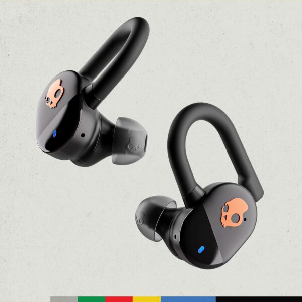 Skullcandy Push Play Active in-Ear Wireless Earbuds, 34 Hr Battery, Stay-Aware Mode, Microphone, Works with iPhone Android and Bluetooth Devices - True Black/Orange - Image 3