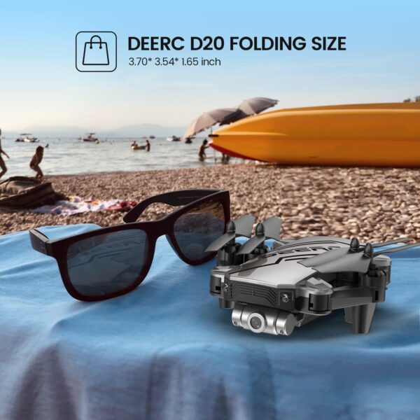 DEERC D20 Drone Fly More Combo 3 Batteries, Silver Mini Drone for Kids with 720P HD FPV Camera Remote Control Toys Gifts for Boys Girls - Image 10