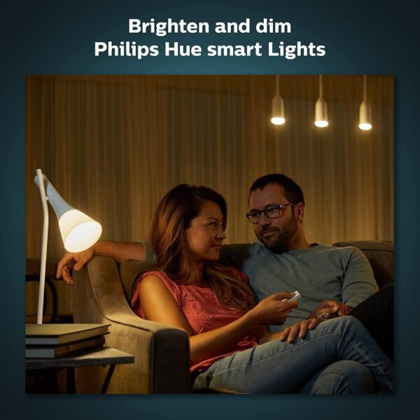 Philips Hue Smart Wireless Dimmer Switch V2 (Installation-Free, Exclusive for Philips Hue Lights) for Indoor Home Lighting, Livingroom, Bedroom - Image 6