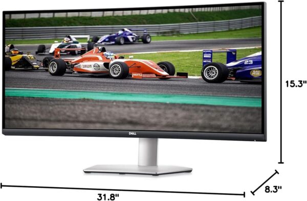 Dell S3422DW Curved Monitor - 34-inch WQHD (3440 x 1440) Display, 1800R Curved Screen, Built-in Dual 5W Speakers, 4ms Grey-to-Grey Response Time, 16.7 Million Colors - Silver - Image 15