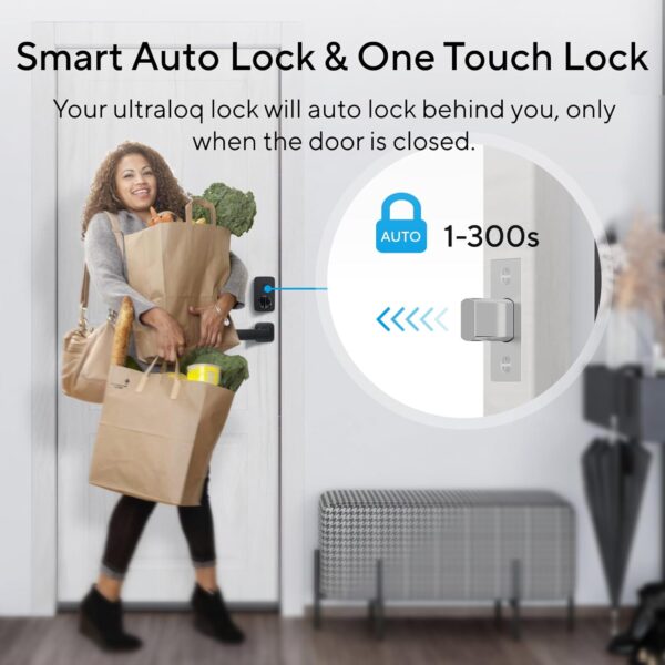 ULTRALOQ Smart Locks for Front Door - U-Bolt Pro WiFi Smart Door Lock with Handle Set, Fingerprint Keyless Entry Door Lock with Door Sensor, Smart Exterior Front Door Lock Set, Built-in WiFi Deadbolt - Image 9