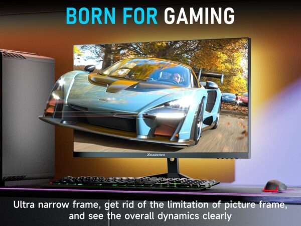 27 Inch QHD Gaming Monitor 144Hz/165Hz, 2560 x 1440p PC Monitor with 1ms, FreeSync G-Sync Compatible, HDMI DisplayPorts, Eye Care Frameless HDR Display with Speakers and Rainbow Lights, VESA - Image 7