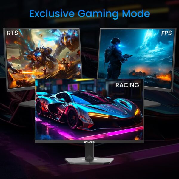 SANSUI 24 Inch Gaming Monitor 180Hz, DP 1.4 x1 HDMI 2.0 x2 Ports IPS Panel High Refresh Rate Computer Monitor, Racing FPS RTS Modes, 1ms Response Time 110% sRGB (ES-G24F4, HDMI Cable Included) - Image 4