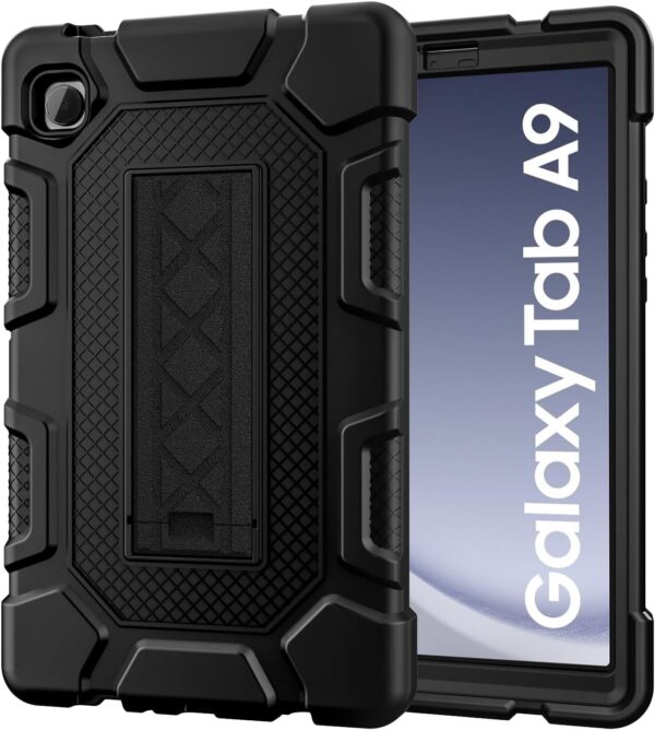 Azzsy Case for Samsung Galaxy Tab A9 8.7 Inch 2023 Model (SM-X110/X115/X117), Heavy Duty Shockproof Rugged High Impact Protective Case, Black - Image 2