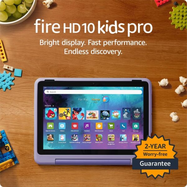 Amazon Fire HD 10 Kids Pro tablet- 2023, ages 6-12 | Bright 10.1" HD screen | Slim case for older kids, ad-free content, parental controls, 13-hr battery, 32 GB, Happy Day - Image 2