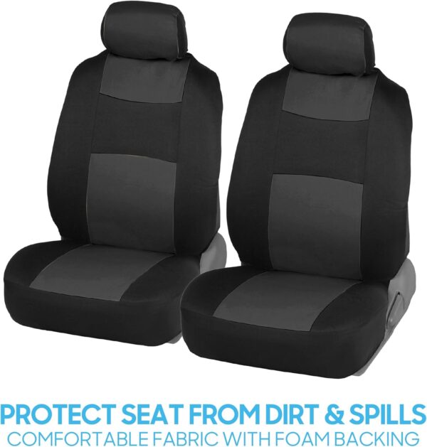 BDK PolyPro Car Seat Covers Full Set in Charcoal on Black – Front and Rear Split Bench for Cars, Easy to Install Cover Set, Accessories Auto Trucks Van SUV - Image 4