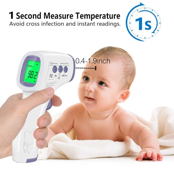 Digital Thermometer for Adults and Kids, No Touch Forehead Thermometer for Baby, 2 in 1 Body Surface Mode Infrared Thermometer with Fever Alarm and Instant Accuracy Readings - Image 3