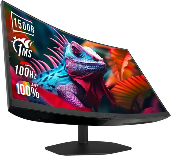 Sceptre Curved 27-inch Gaming Monitor 1500R 100Hz HDMI X2 DisplayPort 1ms 100% sRGB, Build-in Speakers Machine Black 2024 (C275W-FW100T) - Image 2