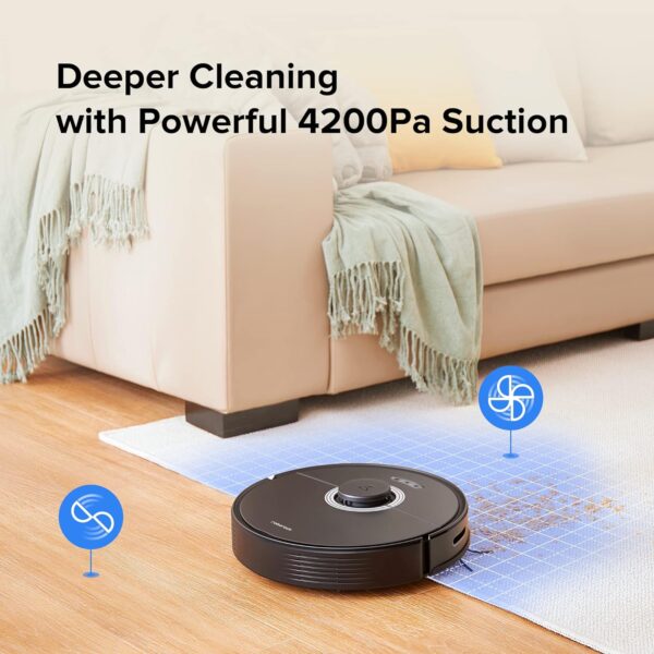 roborock Q7 Max+ Robot Vacuum and Mop with Auto-Empty Dock Pure, Hands-Free Cleaning for up to 7 Weeks, APP-Controlled Mopping, 4200Pa Suction, No-Mop&No-Go Zones, 180mins Runtime, Works with Alexa - Image 4