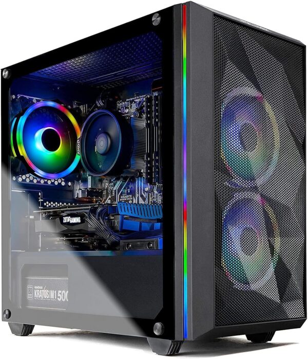 SkyTech Chronos Mini Gaming Computer PC Desktop - AMD Ryzen 5 3600 3.6 GHz, GTX 1650 4G, 500G SSD, 8G 3200, RGB Fans, AC WiFi, Windows 11 Home 64-bit - Image 2