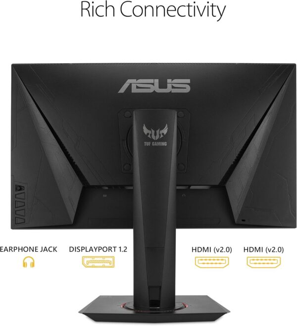 ASUS TUF Gaming VG259QM 24.5” Monitor, 1080P Full HD (1920 x 1080), Fast IPS, 280Hz, G-SYNC Compatible, Extreme Low Motion Blur Sync,1ms, DisplayHDR 400, Eye Care, DisplayPort HDMI BLACK - Image 7