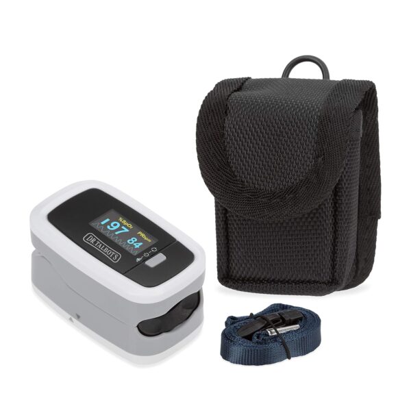 Dr. Talbot's Pulse Oximeter with Lanyard and Travel Pouch, White And Gray - Image 5