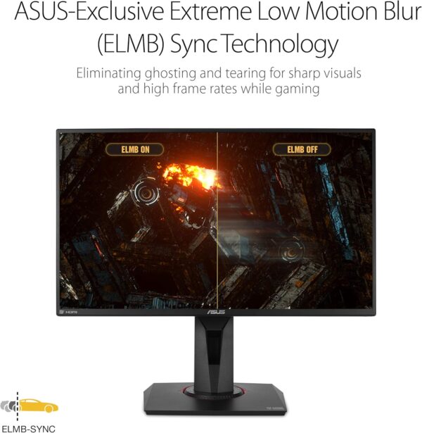 ASUS TUF Gaming VG259QM 24.5” Monitor, 1080P Full HD (1920 x 1080), Fast IPS, 280Hz, G-SYNC Compatible, Extreme Low Motion Blur Sync,1ms, DisplayHDR 400, Eye Care, DisplayPort HDMI BLACK - Image 5