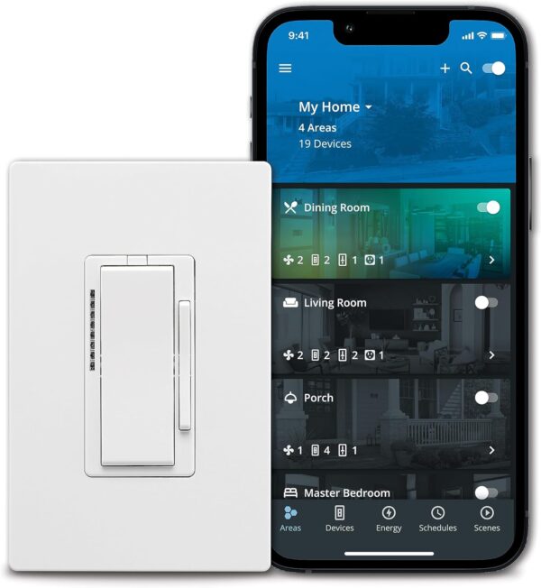 Eaton EWFD30-W-BX-T Wi-Fi Smart Universal Dimmer Works with Hey Google and Alexa, White - Image 2