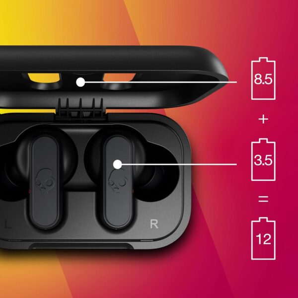 Skullcandy Dime In-Ear Wireless Earbuds, 12 Hr Battery, Microphone, Works with iPhone Android and Bluetooth Devices - True Black - Image 3