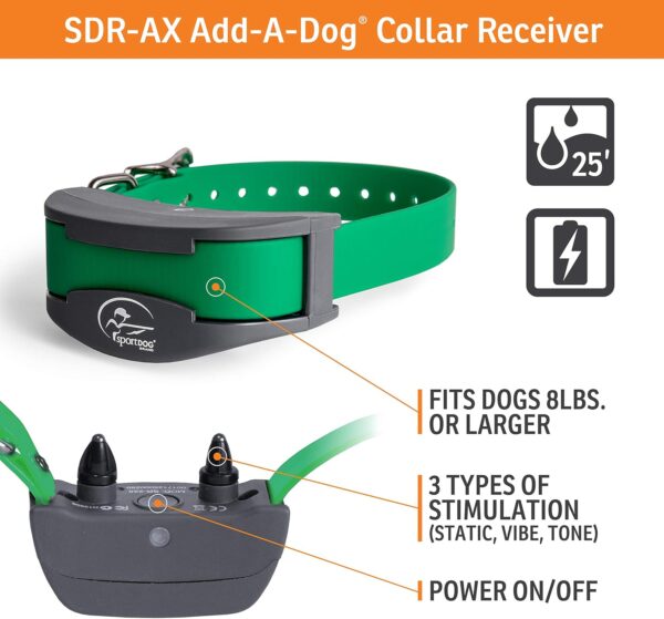 SportDOG Brand SportHunter 1225X/1825X Add-A-Dog Collar - Additional, Replacement, or Extra Collar for Your Remote Trainer - Waterproof and Rechargeable with Tone, Vibration, and Static - Image 3