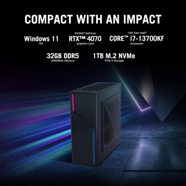 ASUS 2023 ROG G22CH DB779 Gaming Desktop PC, Small Form Factor, Intel Core i7-13700KF, NVIDIA GeForce RTX 4070, 1TB SSD Gen 4, 32GB DDR5 RAM, Windows 11, G22CH-DB779 - Image 4