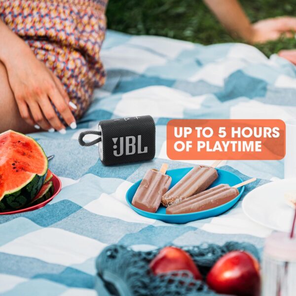 JBL Go 3 Eco: Portable Speaker with Bluetooth, Built-in Battery, Waterproof and Dustproof Feature - Blue - Image 6