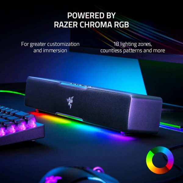 Razer Leviathan V2 X Soundbar Speaker - Bluetooth, USB-C, Chroma RGB - Black - Image 7