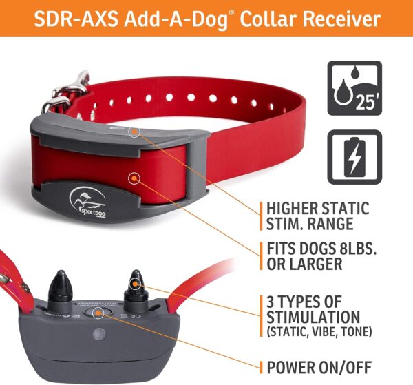 SportDOG Brand FieldTrainer 425XS Add-A-Dog Collar for Stubborn Dogs - Additional, Replacement, or Extra Collar for Your Remote Trainer - Waterproof and Rechargeable with Tone, Vibration, and Shock - Image 5