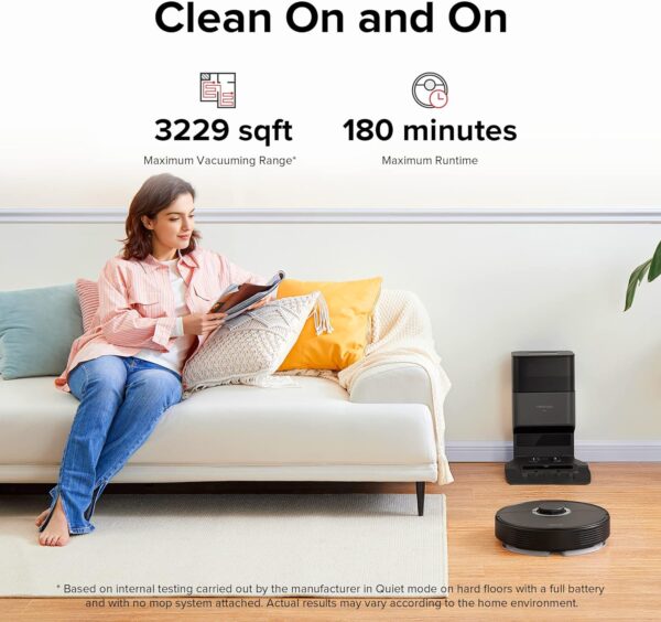 roborock Q7 Max+ Robot Vacuum and Mop with Auto-Empty Dock Pure, Hands-Free Cleaning for up to 7 Weeks, APP-Controlled Mopping, 4200Pa Suction, No-Mop&No-Go Zones, 180mins Runtime, Works with Alexa - Image 7