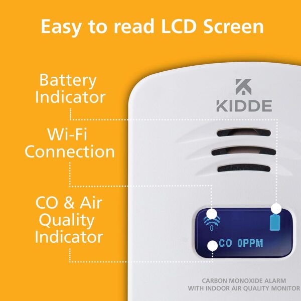 Kidde Smart Carbon Monoxide Detector & Indoor Air Quality Monitor, Plug In Wall, WiFi, Alexa Compatible Device, Voice & App Alerts - Image 6