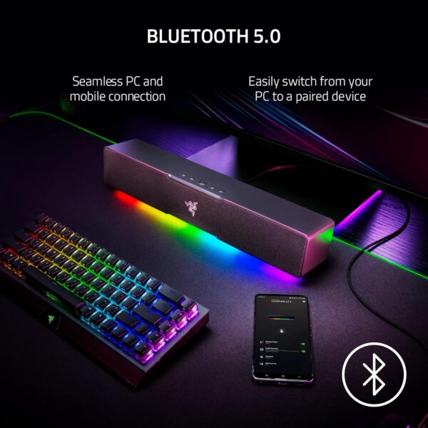 Razer Leviathan V2 X Soundbar Speaker - Bluetooth, USB-C, Chroma RGB - Black - Image 6