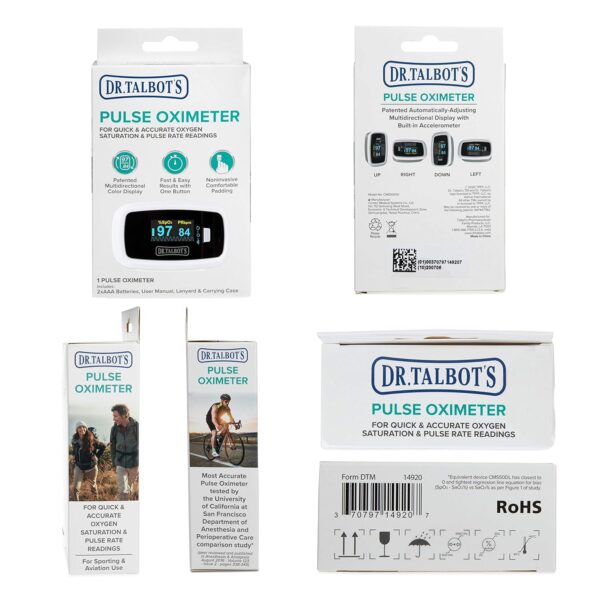 Dr. Talbot's Pulse Oximeter with Lanyard and Travel Pouch, White And Gray - Image 8