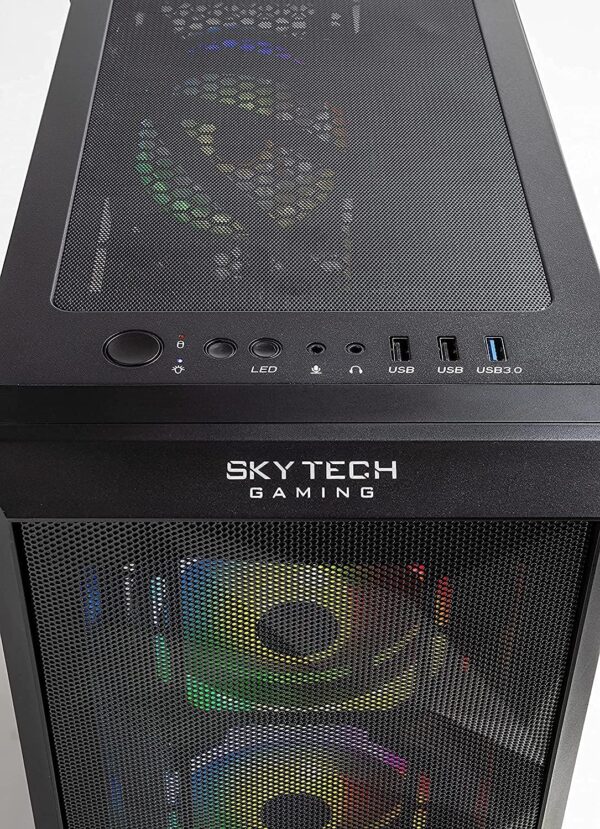 SkyTech Chronos Mini Gaming Computer PC Desktop - AMD Ryzen 5 3600 3.6 GHz, GTX 1650 4G, 500G SSD, 8G 3200, RGB Fans, AC WiFi, Windows 11 Home 64-bit - Image 4