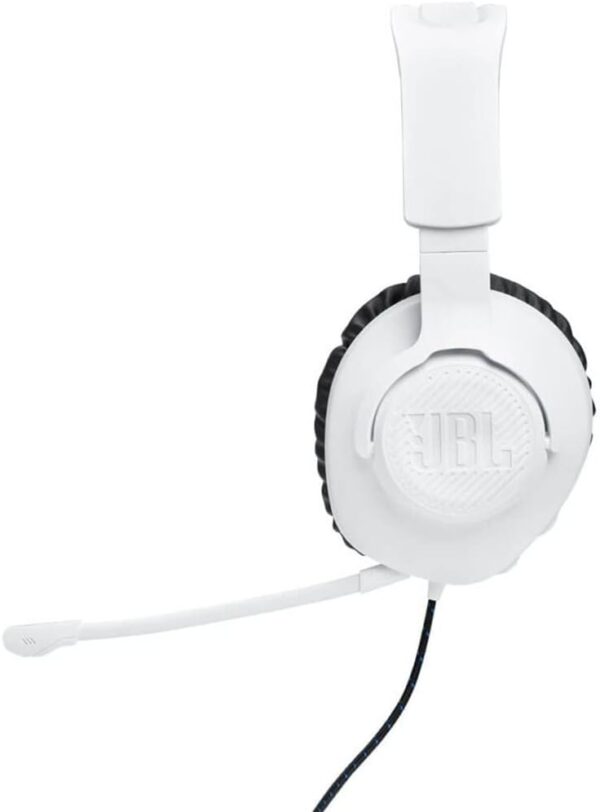 JBL Quantum 100P - Wired Over-Ear Gaming Headset with a Detachable mic, QuantumSOUND Signature, Memory Foam Comfort, Compatible with Windows Sonic Surround Sound (White) - Image 4