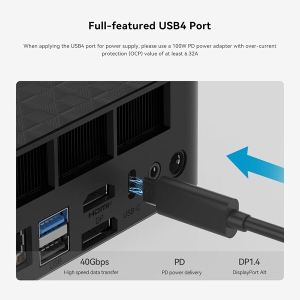 Beelink SER6 Mini PC, AMD Ryzen 9 6900HX(6nm, 8C/16T) up to 4.9GHz, Mini Computer 16GB DDR5 RAM 500GB M.2 NVME SSD, Desktop PC 4K@144Hz Triple Display, Micro PC WiFi6/BT5.2/2.5Gbps/54W/W-11 Pro - Image 8