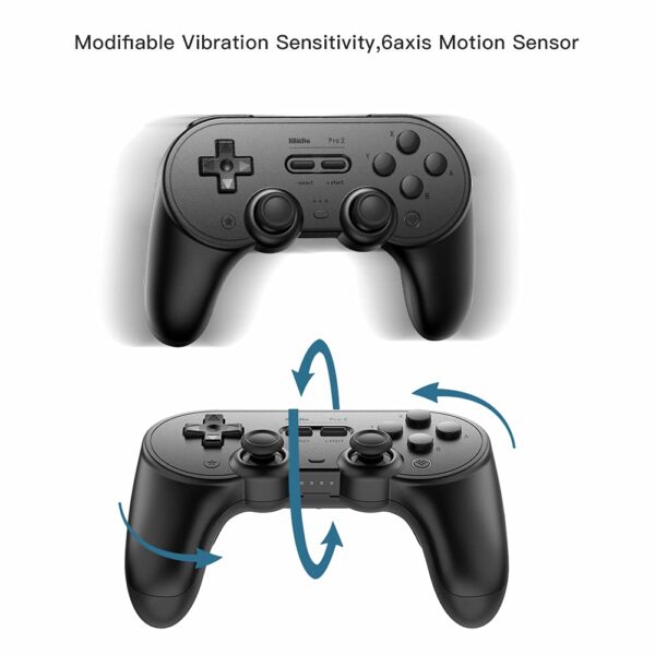 8Bitdo Pro 2 Bluetooth Controller - Hall Effect Joystick Update, for Switch, Windows, Apple, Android, Steam Deck, and Raspberry Pi (Black) - Image 3