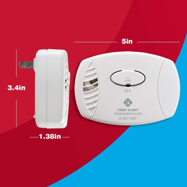 First Alert CO605 Plug-In Carbon Monoxide Detector with Battery Backup , White - Image 7