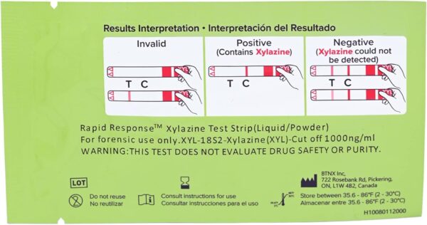 Rapid Response Xylazine Test Strips - Pack of 10 Test Strips - Test Liquids and Powders for Presence of Xylazine - Image 4