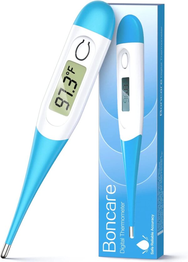 Boncare Thermometer for Adults with 10 Seconds Fast Reading, Digital Oral Thermometer for Fever (Light Blue) - Image 2