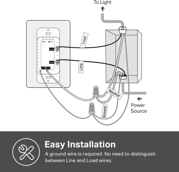 Kasa Matter Smart Dimmer Switch: Voice Control w/Siri, Alexa & Google Assistant, UL Certified, Timer & Schedule, Easy Guided Install, Neutral Wire Required, Single Pole, 2.4GHz Wi-Fi, 3-Pack - Image 10