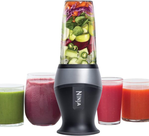 Ninja Fit Compact Personal Blender, Portable Blender for Smoothies, Shakes, Food Prep, and Frozen Blending, 700-Watt Base and (2) 16-oz. Cups & Spout Lids, Black QB3001SS - Image 2