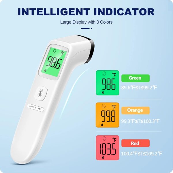 No-Touch Thermometer for Adults and Kids, Accurate Digital Baby Thermometer, FSA HSA Eligible, Fever Alarm & Silent Mode, 2 in 1 Forehead & Object Thermometer - Image 4