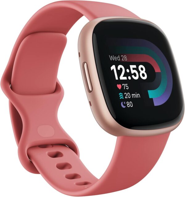 Fitbit Versa 4 Fitness Smartwatch with Daily Readiness, GPS, 24/7 Heart Rate, 40+ Exercise Modes, Sleep Tracking and more, Pink Sand/Copper Rose, One Size (S & L Bands Included) - Image 2