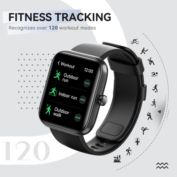 Smart Watches for Men Women Android & iPhone, 1.83'' Touch Screen Fitness Tracker Watch with Bluetooth Calls (Make/Answer), Health Monitor, IP68 Waterproof, 120 Sport Models, 14 Days Battery Life - Image 4